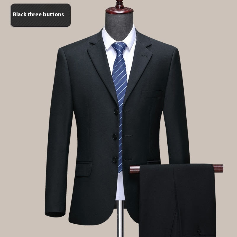 Men's wool suit gallery image 1, solid-color style