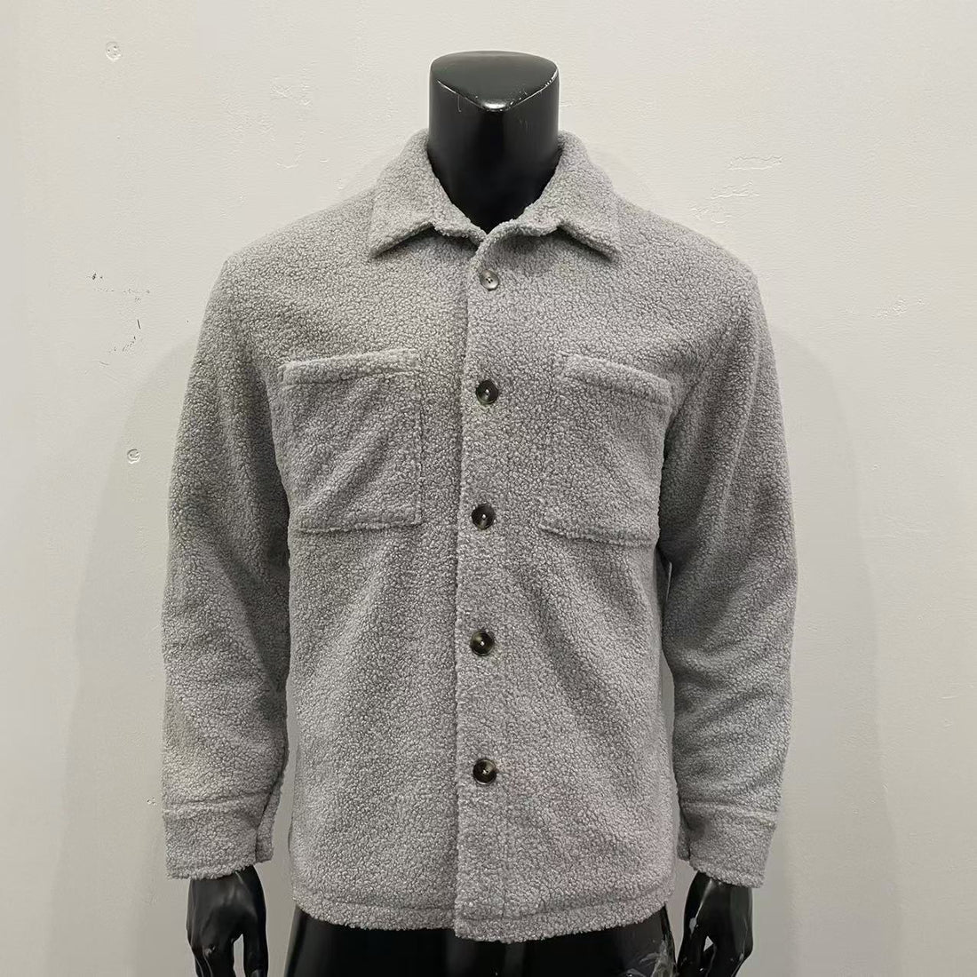 Polo collar coat, long-sleeved casual design