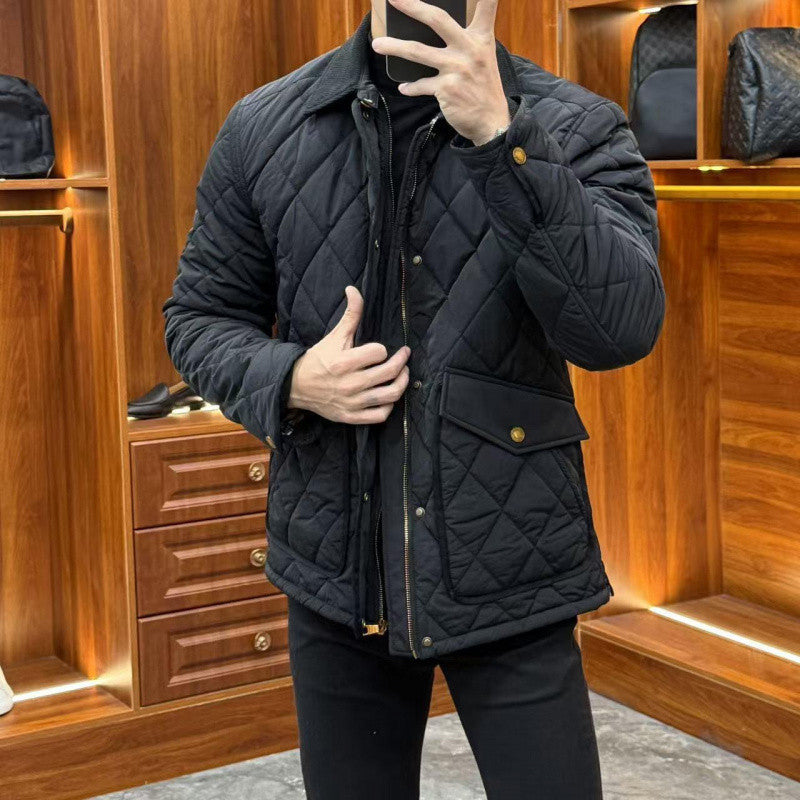 Black cotton coat gallery image 1