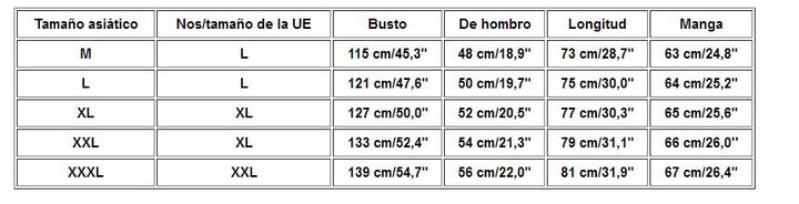 Cotton linen suit jacket, size chart image