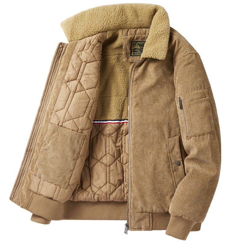 Men's corduroy jacket in black and gray color