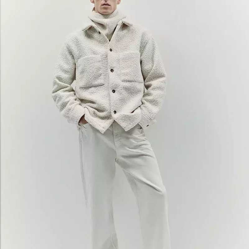 Polo collar coat, solid-color outerwear with regular sleeves