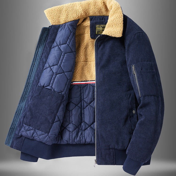 Men's corduroy jacket in khaki color