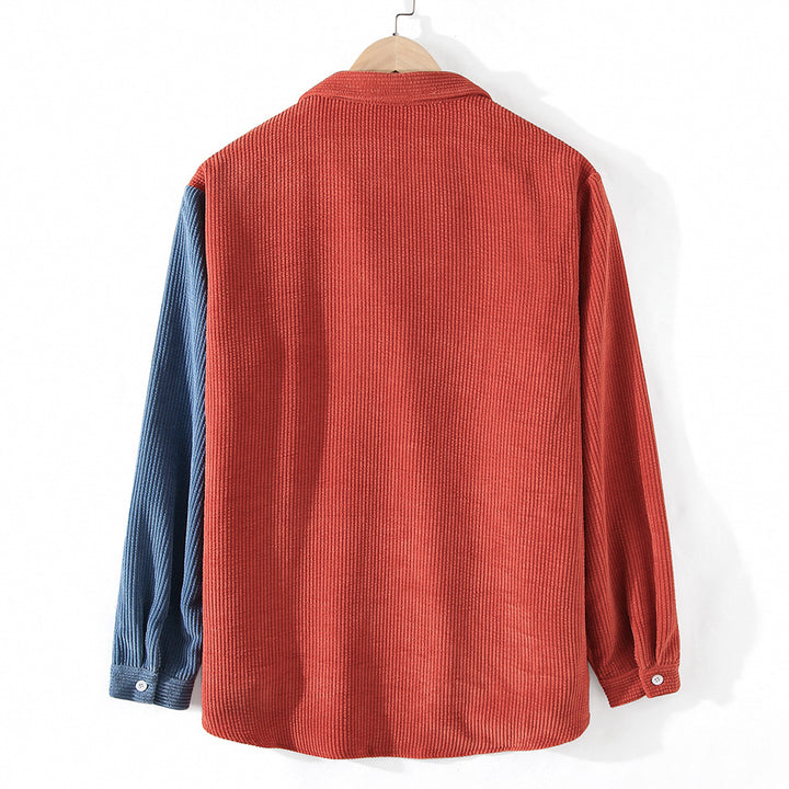 lapel contrast-color long-sleeve product image