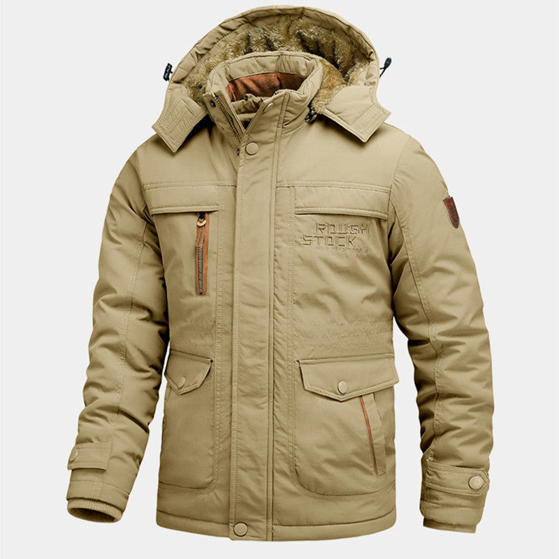 Men's fleece lined coat in a product view, image 1