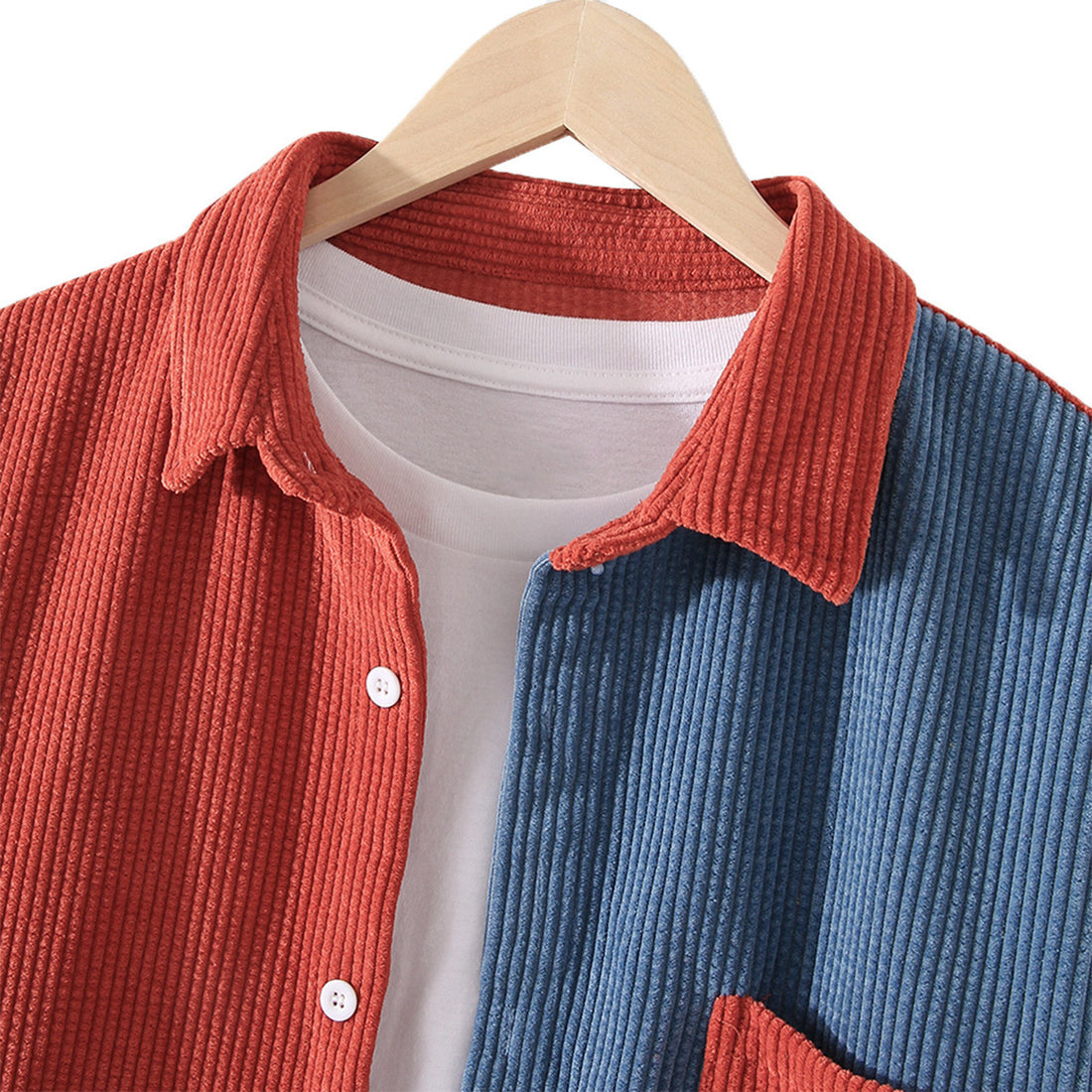 lapel contrast-color long-sleeve product image