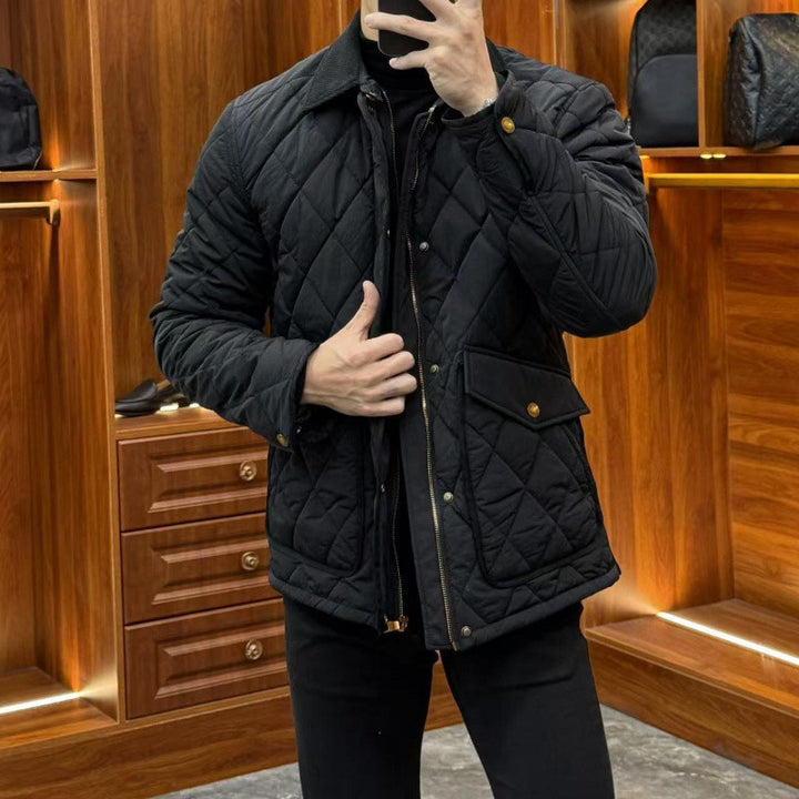 Black cotton coat gallery image 2