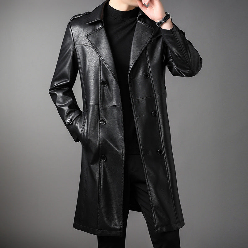 Double-breasted faux leather jacket product image 4
