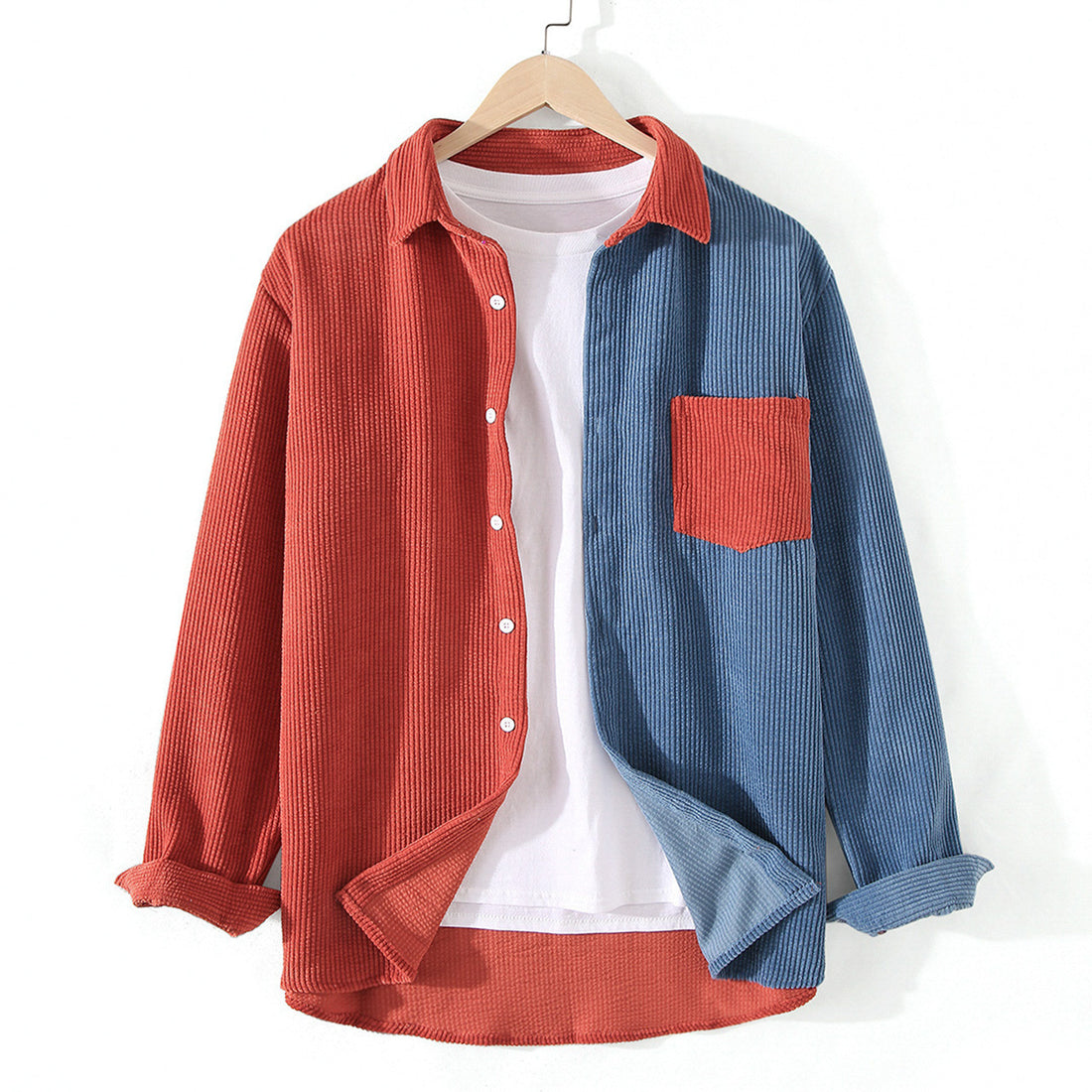 lapel contrast-color long-sleeve product image
