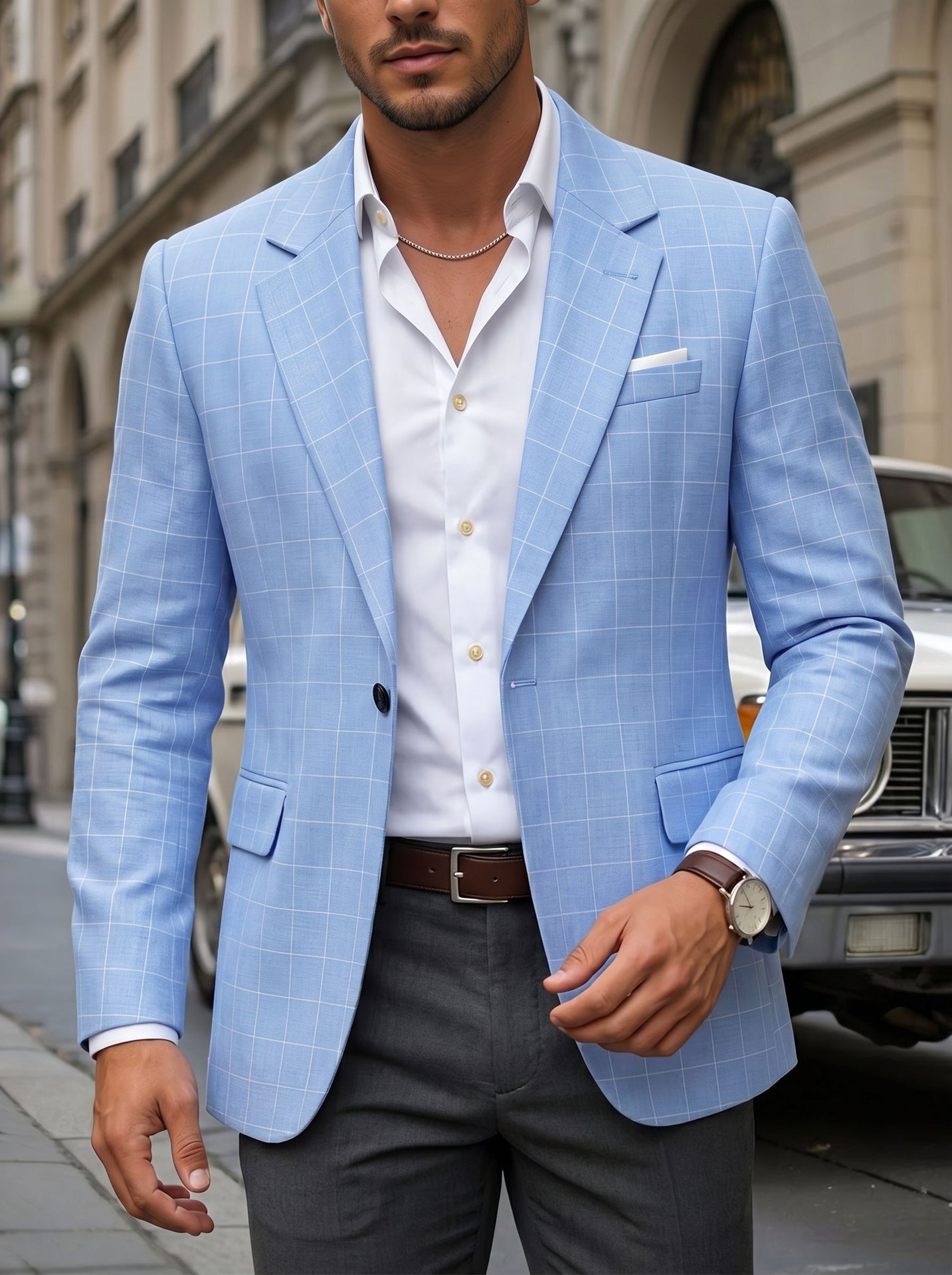 plaid suit jacket product image