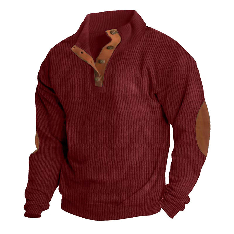 corduroy stand collar sweater product gallery image