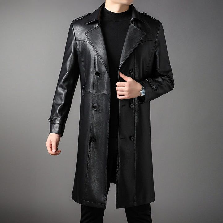 Double-breasted faux leather jacket product image 2
