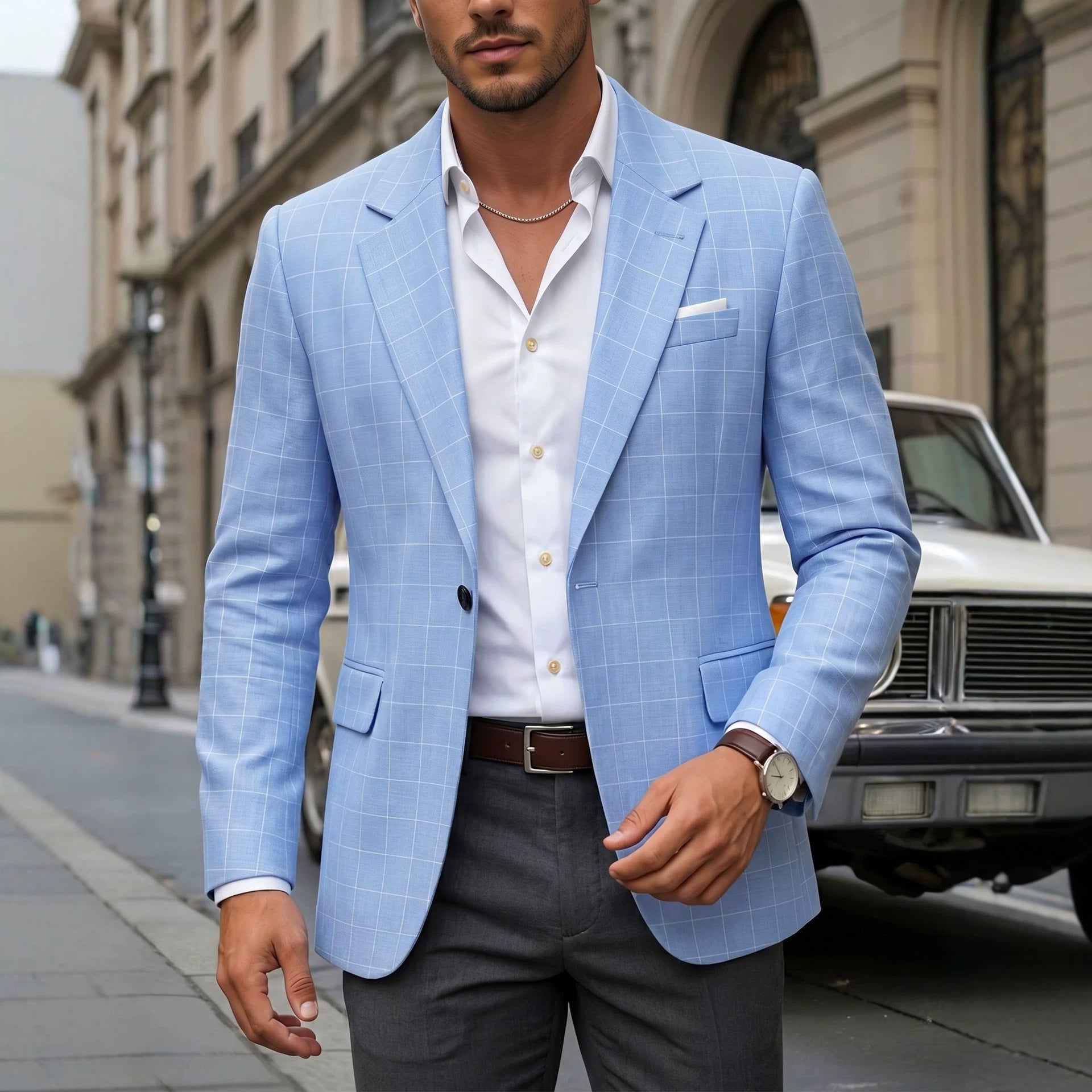 plaid suit jacket product image