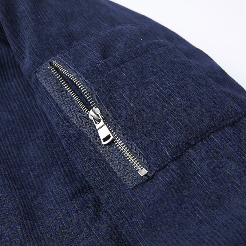 Men's corduroy jacket with lapel styling